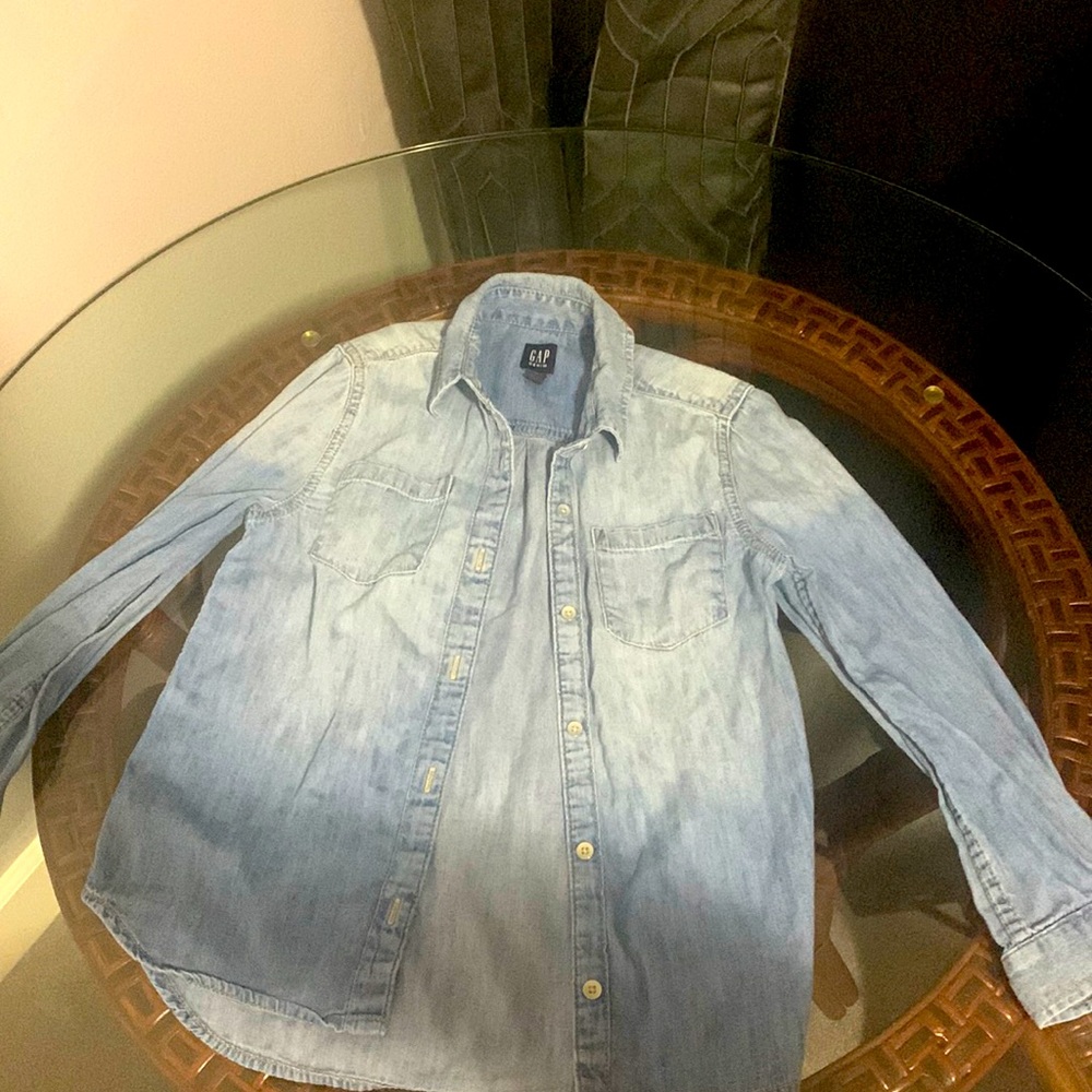 Girls gap size small, jean long sleeve button up, used a few times